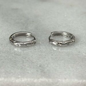 COPY - COPY - Sterling Silver Star Crystal Pave Hoop Earrings

Brand New